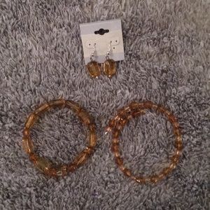 Clearance Adjustable Bracelets and Earring Set